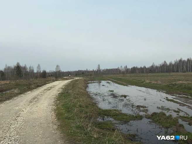 Когда есть возможность, местные ездят по «дороге» справа, чтобы сохранить щебенку | Источник: Дарья Ходосевич / YA62.RU