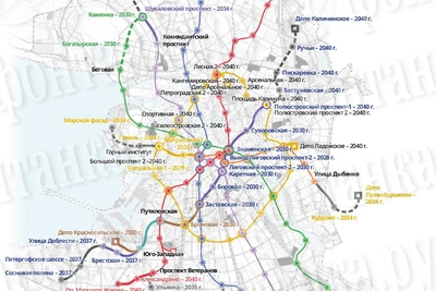 Петербург обнародовал схему развития метро до 2040 года