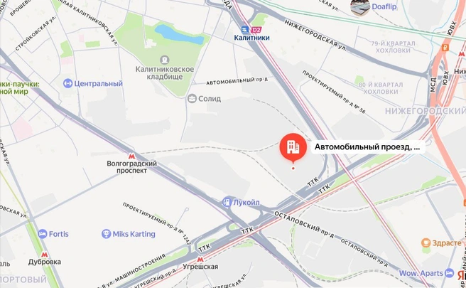 Место пожара на карте города | Источник: «Яндекс Карты»