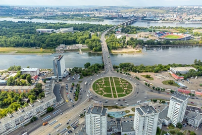 История Предмостной площади Красноярска в фотографиях