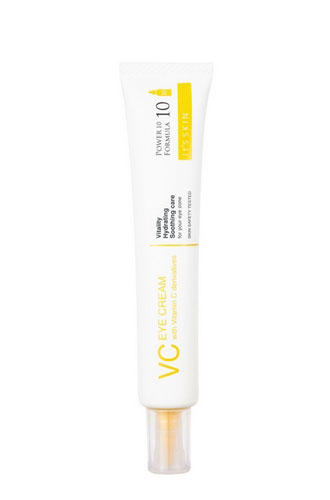 Крем для глаз с витамином C Power 10 Formula VC Eye Cream, It’s SkinЭтот препарат ориентирован на осветление кожи век, потому что в его состав не просто входит, а мощно входит витамин С – известный борец за сияние кожи, а также мастер уничтожения гиперпигментации. Компанию ему составляют полифенолы зеленого чая для борьбы с воспалением, экстракт камелии для увлажнения, экстракт ириса для восстановления, экстракт личи для дренирования и богатая минералами морская вода, укрепляющая иммунитет. Вишенка на торте – производство Корея. А это мы любим.