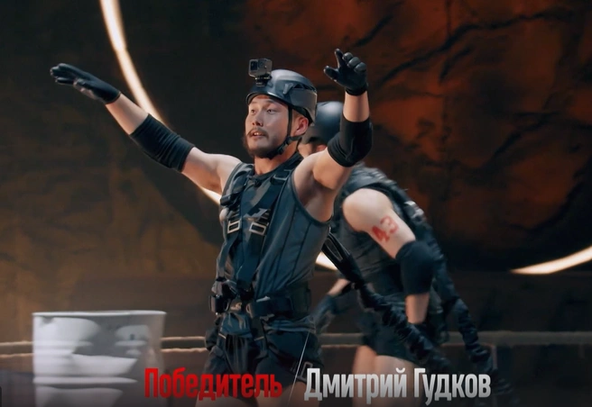 А в дополнительном испытании он выиграл очень быстро | Источник: Шоу «Титаны» / RUTUBE