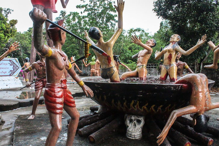 Жуть и садизм в скульптурном Аду в Таиланде