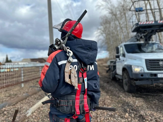 Энергетики заменят стойки и провода ЛЭП в малых населенных пунктах региона | Источник: пресс-служба «Россети Сибирь»