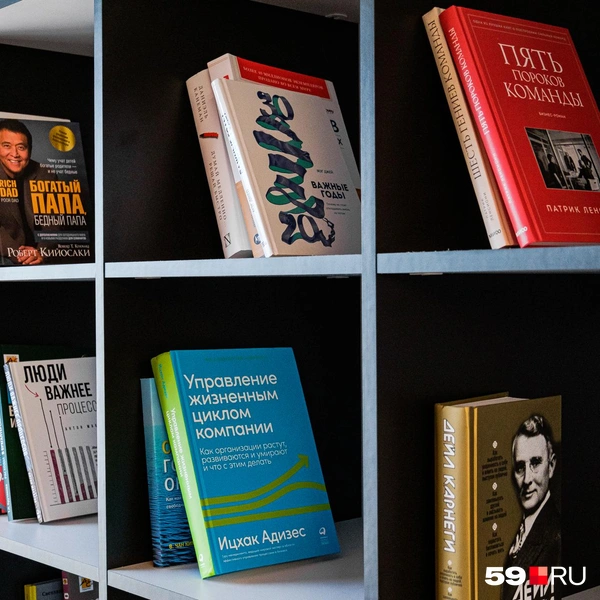 На полках современная литература | Источник: Тимофей Калмаков / 59.RU