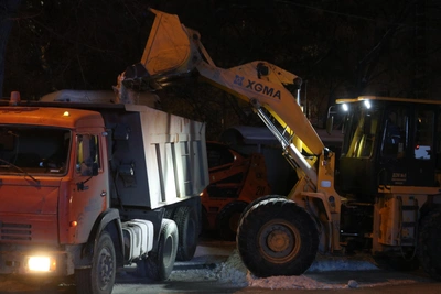 Работа дорожных служб Новосибирска по уборке снега в фотографиях