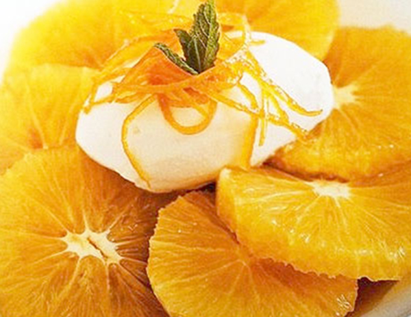 Апельсины в карамели с хересным кремом