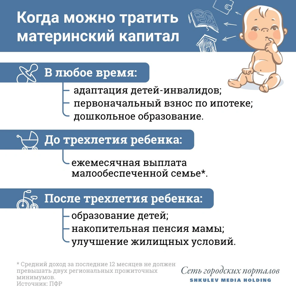 Краткая памятка родителям: на что и когда можно тратить средства материнского капитала | Источник: Виталий Калистратов / Сеть городских порталов