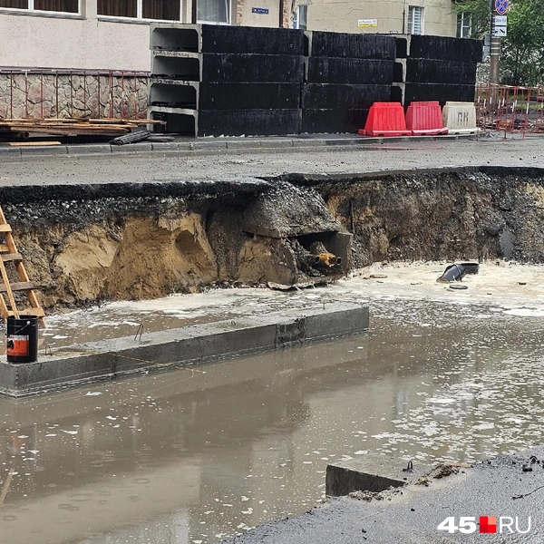Раскопки все в воде | Источник: Дарья Никитченко / 45.RU