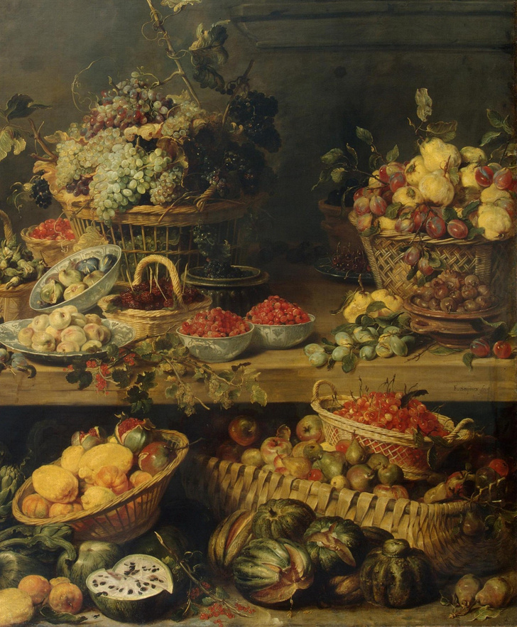 Праздник изобилия: детали картины «Лавка фруктов»