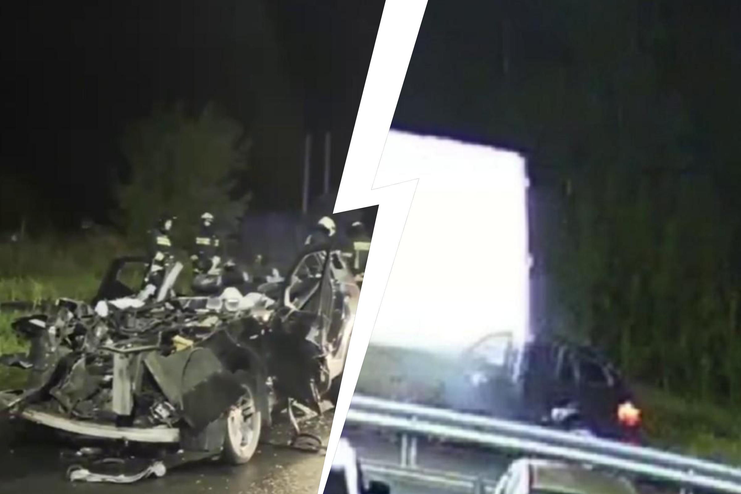Машину смяло: BMW влетел в стоящую фуру в Ярославле — видео