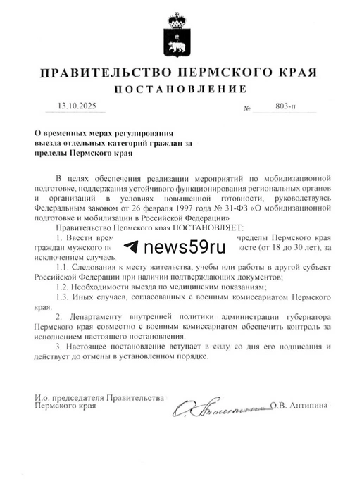 Так выглядит документ, который прислали в редакцию 59.RU | Источник: читатель 59.RU