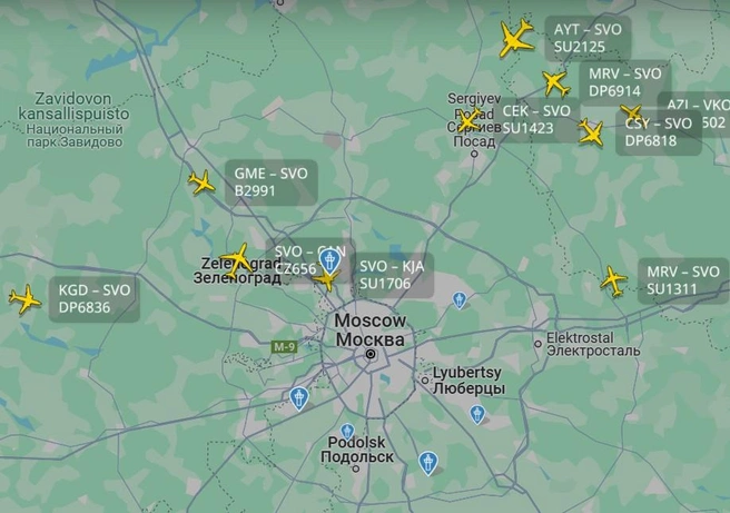В Жуковском вновь ввели план «Ковер» | Источник: flightradar24