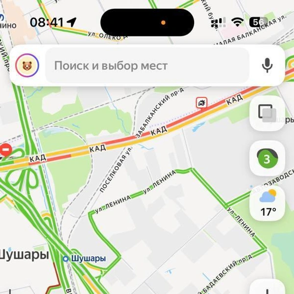 Автобусы пустили в объезд: юг Петербурга застрял в пробках | Источник: Яндекс.Карты
