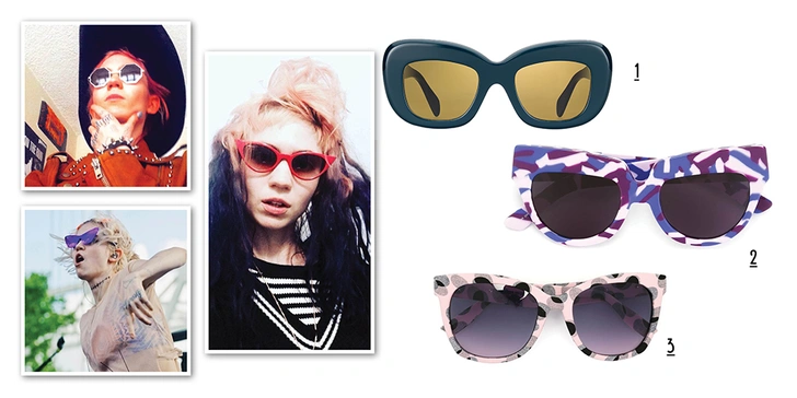 1. Очки, Céline. 2. Очки, House of Holland. 3. Очки, McQ Alexander McQueen. | Источник: Инстаграм (запрещенная в России экстремистская организация)