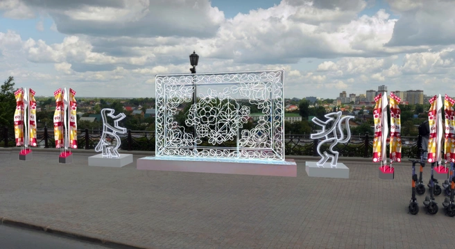 Тюменский ковер и соболя на набережной. Видели похожий на Дзержинского?  | Источник: администрация Тюмени 