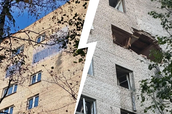 Жители подмосковного Солнечногорска пожаловались на состояние дома, который пострадал при атаке БПЛА | Источник: Реальный Солнечногорск, Михальков.Солнечногорск / T.me