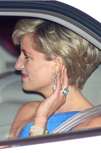 Принцесса Диана в аквамариновом кольце, 1996 год