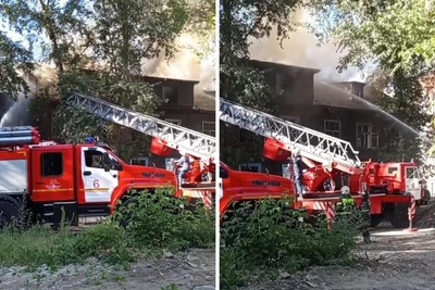 Пожар в мансарде аварийного дома в Ленинском районе