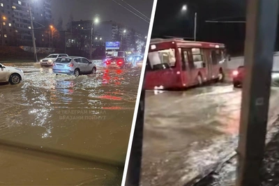 Затопление на Фучика в Казани привело к провалу автобуса