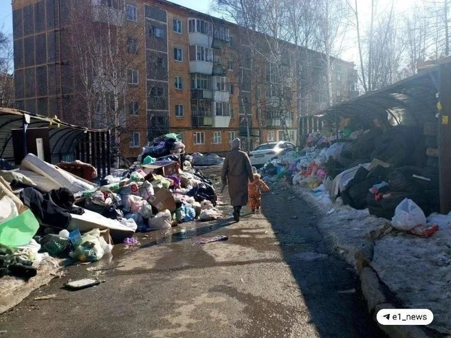Показательный пример совместной работы&nbsp;— недавняя уборка контейнерной площадки на Палисадной. Фото до уборки | Источник: «УК РЭМП УЖСК»