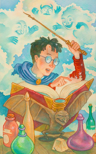 В шарфе Гриффиндора и круглых очках: сколько сейчас стоит первая иллюстрация к «Гарри Поттеру»?