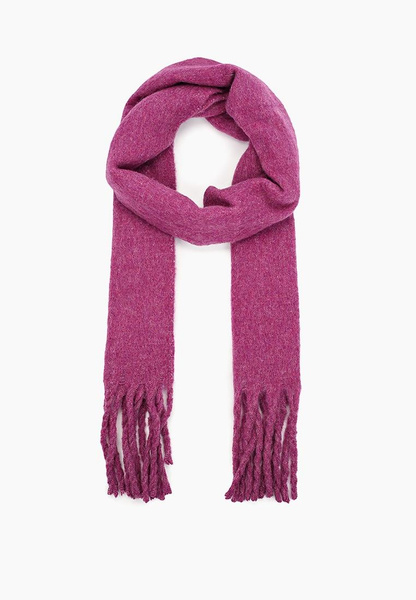 Фиолетовый шарф с бахромой
