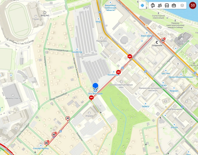 Ситуация на Перекопской | Источник: 2GIS