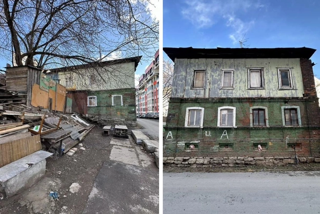 Рядом с домом стоит полуразрушенный сарай, в котором уже проросло дерево | Источник: Avito.ru