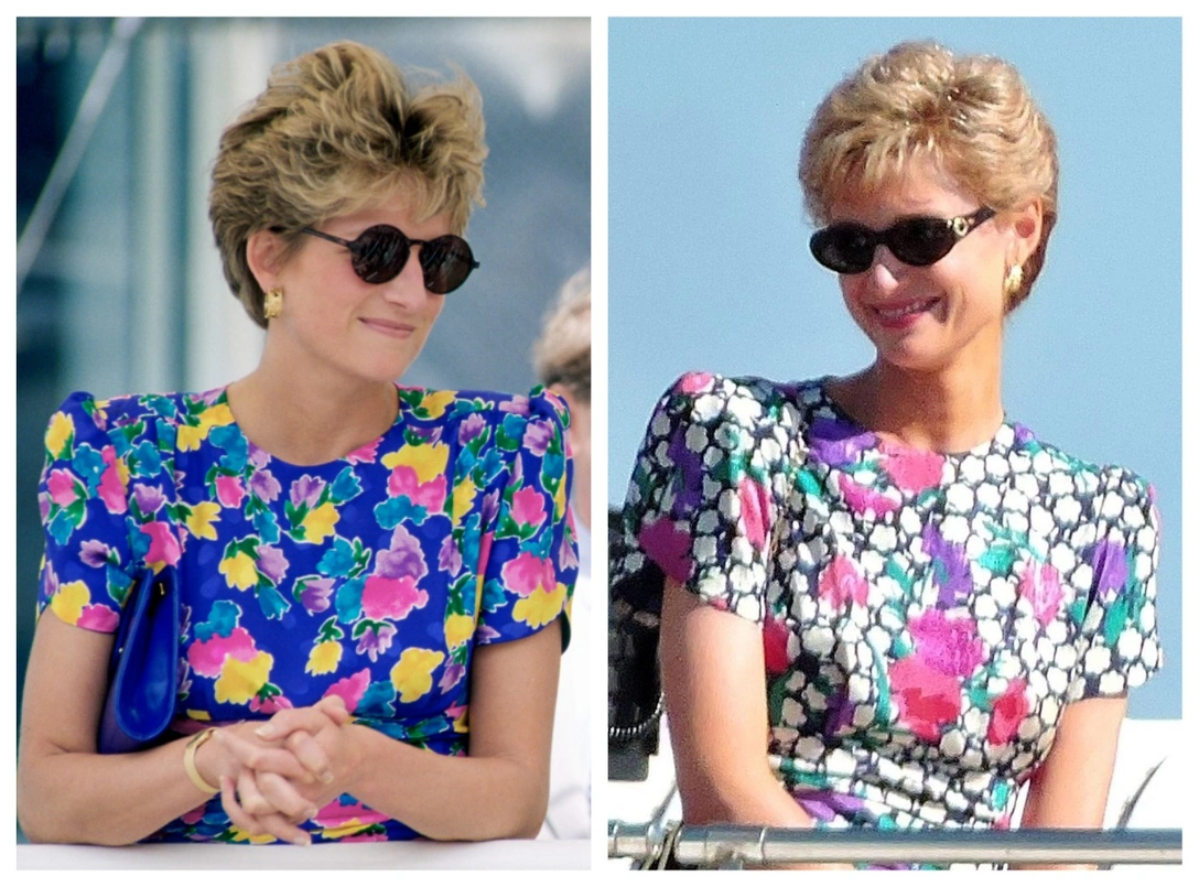 Принцесса Диана в Севилье, Испания, 21 мая 1992; Элизабет Дебики в роли принцессы Уэльской, 2021 | marieclaire.ru