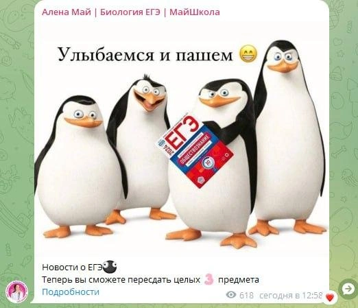 Источник: скриншот тг-канала «Алена Май | Биология ЕГЭ | МайШкола»