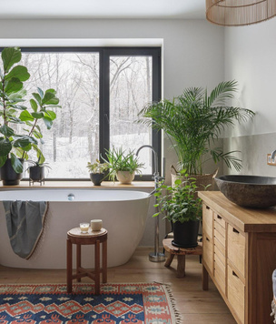 Растения в ванной комнате: 45+ примеров из интерьеров