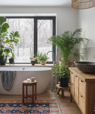 Растения в ванной комнате: 45+ примеров из интерьеров