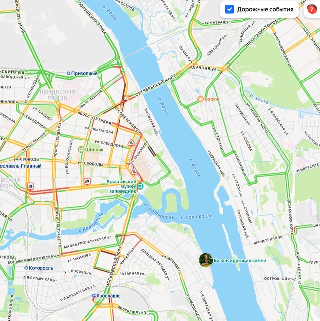 Где не проехать в городе | Источник: «Яндекс Карты»