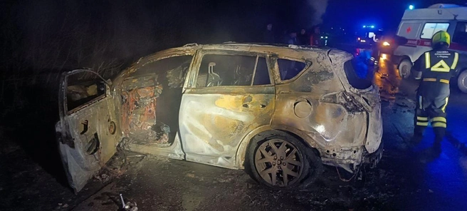 Сгоревшая Toyota | Источник: очевидцы аварии