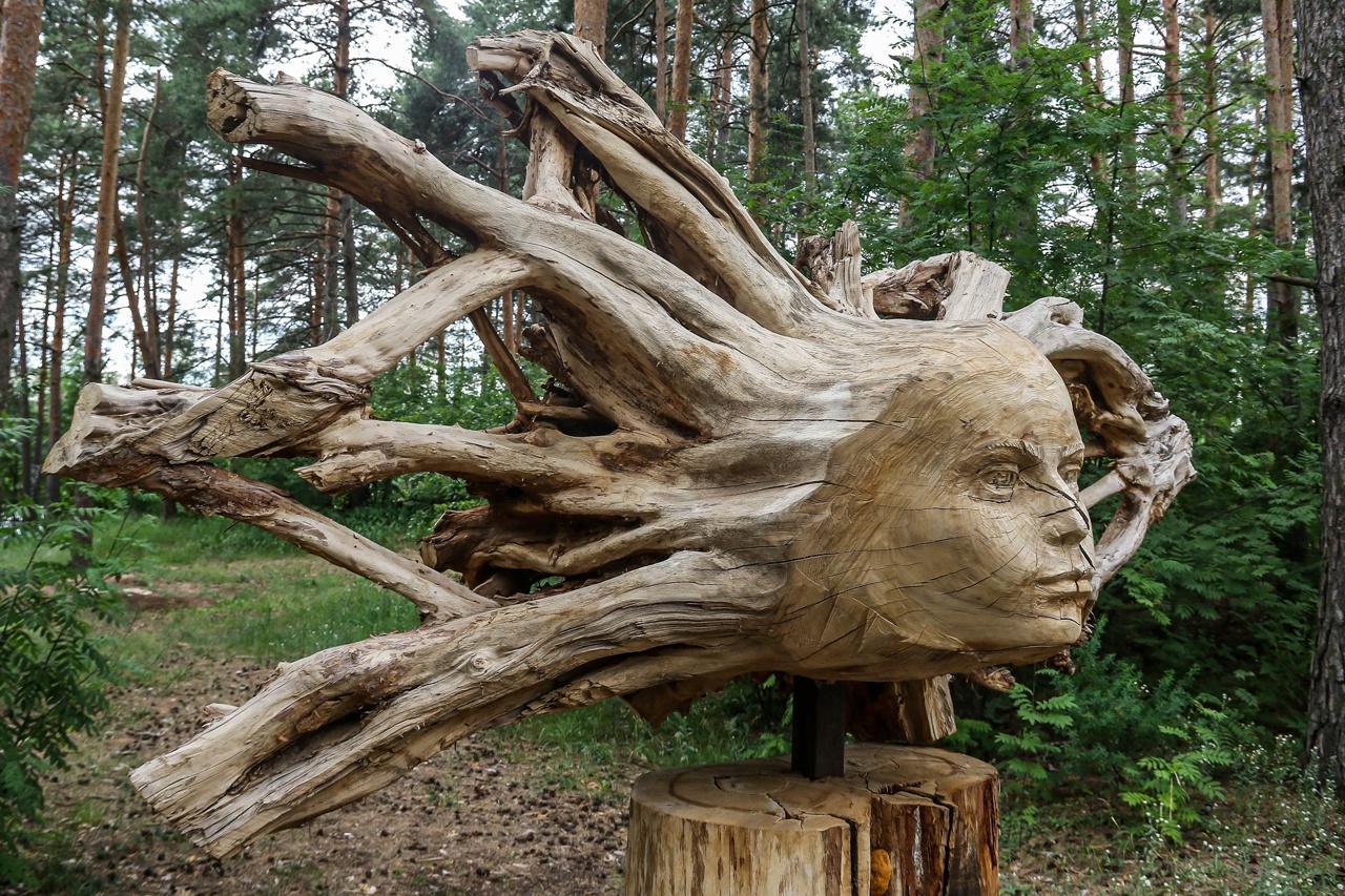 «Лес рук» и голова из корней: рассматриваем необычные скульптуры в Нижегородской области
