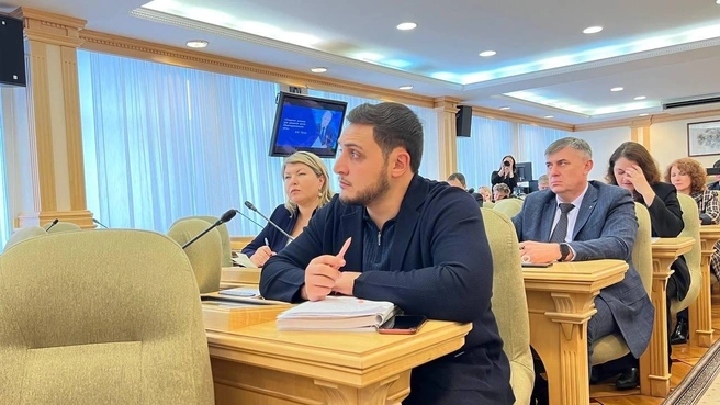 Вард на заседании облдумы | Источник: «Вард Чолахян» / vk.com