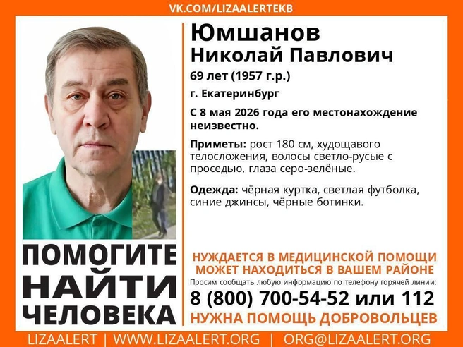 69-летний мужчина | Источник: lizaalertekb / vk.com