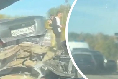 Две пробки под Уфой: авария и затор