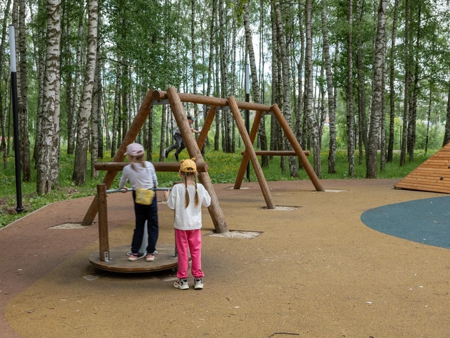 Дети играют на качелях, несмотря на состояние | Источник: Александр Куренной / 76.RU