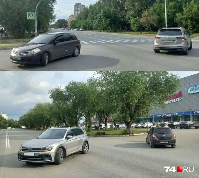 Александр уверен, что если бы Tiida не довернула в последний момент, они бы спокойно разъехались | Источник: читатель 74.RU