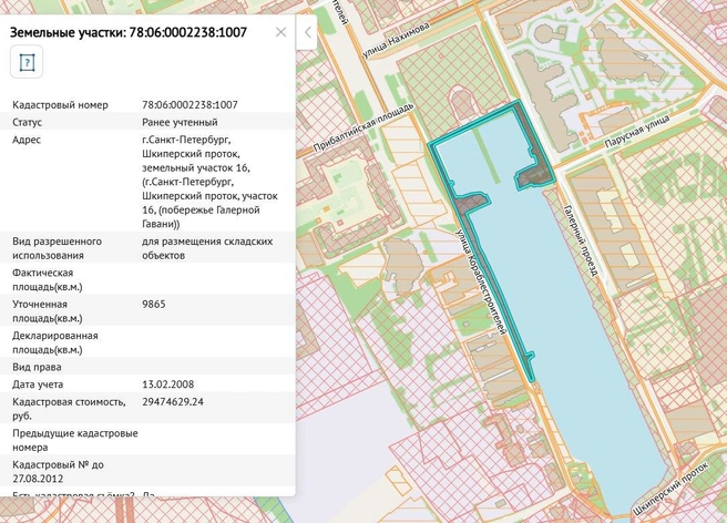 Право аренды утрачено, договор расторгнут | Источник: rgis.spb.ru
