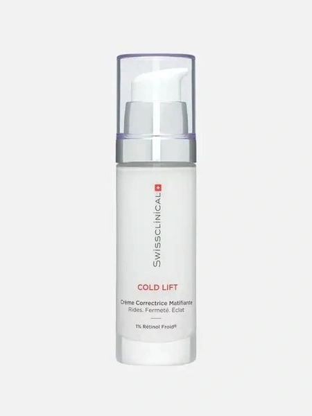 Крем для лица, SwissclinicalЗапатентованная технология холодного ретинола Retinol Froid® (1%) оказывает омолаживающее действие с эффектом охлаждения, корректирует глубокие и поверхностные морщины, укрепляет ткани эпидермиса, повышает синтез коллагена, обеспечивая лифтинг-эффект и оптимальный уровень увлажнения. Придает матовый финиш.