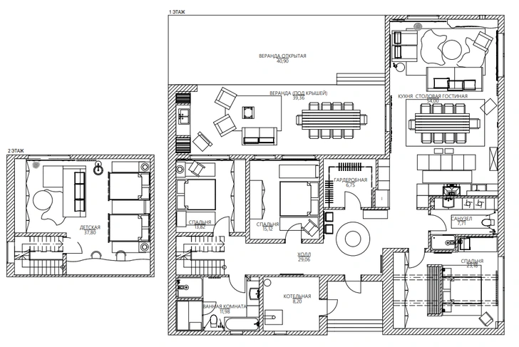 Современная русская дача дизайнера 200 м²