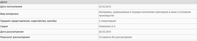 А в 2015 году просил о помиловании | Источник: Соль-Илецкий районный суд