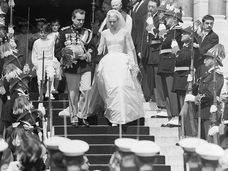 Ренье III и Грейс Келли в день своей свадьбы, Монако, 19 апреля 1956