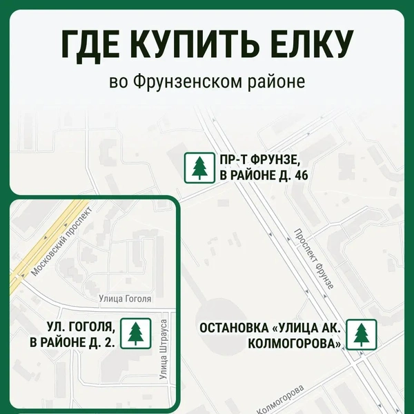 Во Фрунзенском районе откроются три елочных базара | Источник: Мария Романова / Городские медиа