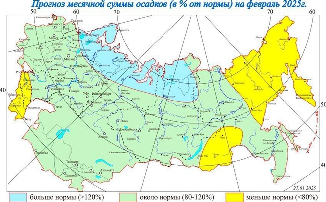 Аномальных снегопадов сибирякам ждать не стоит | Источник: Гидрометцентр России