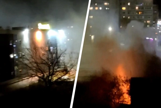 Пожар произошел вблизи крупного торгового центра в Заволжском районе | Источник: «Ярость | Ярославская область» / Vk.com