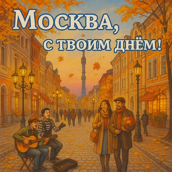 день города москва, день города москва 2025, день города москва 2025 какого числа, салют на дне города москва, открытка с днем города, скачать открытку с днем города, с днем города открытки красивые, открытка с днем города москвы | Источник: theDay/DALL-E